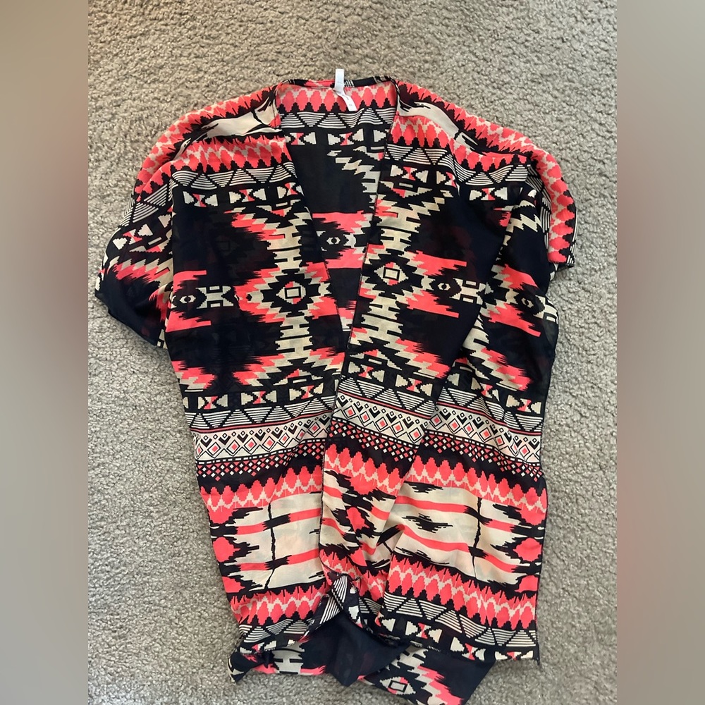 Multicolored tribal like bathing suit cover